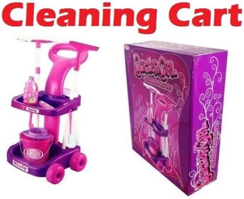 Glitters Girls 9 Pc Cleaning Cart Trolley Playset Role Play Toy by Glitters