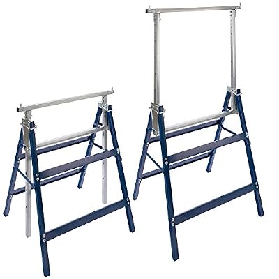 Arebos 2x Arebos Tréteau de travail télescopique / réglable en hauteur 81-130 cm / 2 x 200kg capacité de charge / repliable pour un gain de place