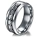 Produktbild pimchanok shop Herren Damen Die Punisher Totenkopf Edelstahl Titan Ehering Ring Size6–13 9 Schwarz/Silberfarben