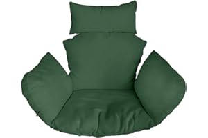 Ferocity Cojín de Silla de Hamaca, Colgante Huevo Cojines, Columpio Silla Cojín Respaldo con Almohada para la Cabeza, Cjín Impermeable, para Patio Jardín, Verde [114]