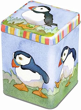 Emma Ball Puffin Small Square Lidded Storage Tin
