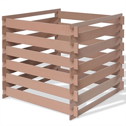 Preisvergleich Produktbild vidaXL WPC Garten Komposter Kompostbehälter Steckkomposter Kompostsilo 90x90x85cm Braun