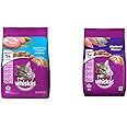 Whiskas Adult (+1 Year) Dry Cat Food, Ocean Fish Flavour, 480g Pack & Adult (+1 Year) Dry Cat Food, Mackerel Flavour, 480g Pack