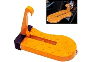 Ygapuzi Universal Car Door Latch Step, Pieghevole Car Roof Rack Step con Vetro Window Breaker, Facile Accesso al Tetto per la Maggior Parte dell'automobile, SUV, carico Massimo 400 LBS (Arancia)