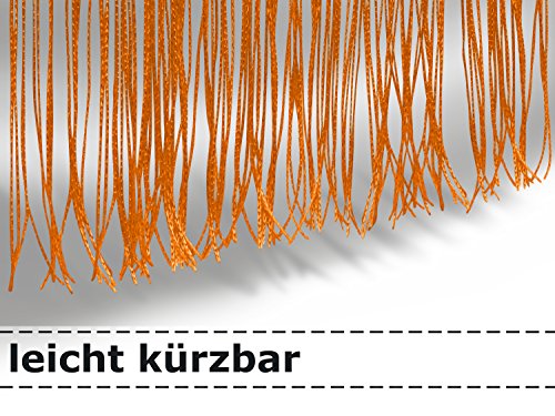 Filigraner Fadenvorhang – Wohndekoration in modernem Design – eleganter Store in 4 verschiedenen Unifarben – mit einer Stoffbreite von ca. 90 cm und einer Stoffhöhe von 220 cm, terra - 6
