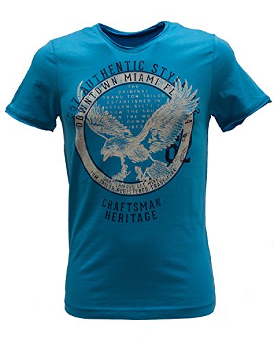 TOM TAILOR Herren T-Shirt türkis in L TOM TAILOR Herren T-Shirt türkis in L