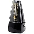 TEMPO Métronome Mécanique Noir À Balancier Avec Cloche, Metronome Piano, 40 À 208 BPM, Pour Guitare, Violon, Batterie, Saxophone, Flûte, Clarinette