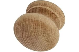 Merriway BH01105 (4 Pcs) Unlacquered Beech Cupboard Door/Drawer Knobs, Drilled for Woodscrew Dowel Screw, 40 mm (1.1/2 Inch) - Pack of 4 Pieces