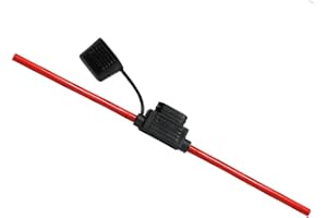 Offgridtec 6mm² Flachsicherungshalter für Kfz-Bladesicherungen, isoliertes Gummigehäuse mit wasserdichtem Deckel, 40A, 25cm Kabel, Überstromschutz für Fahrzeuge, Solar, Industrieanwendungen (1 Stück)