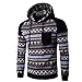 Produktbild Elecenty Herren Kapuzenpullover Pullover, Mäntel Winterpullover mit Kapuze Aufdruck Slim Fit Sweatshirt Lange Ärmel Männer Kapuzenjacke Bluse Outwear Tops Bluse Oberbekleidung (L, Schwarz 2)