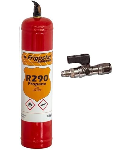 Gas Refrigerante R290 Propano - Bottiglia 370gr Con Valvola E Tubo, Per Frigoriferi - Foto 14