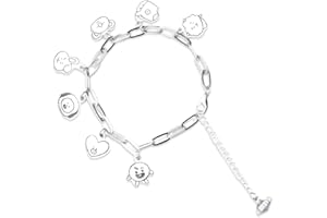 DEFGNOP Bracciale BTS, Bracciale in Acciaio Inossidabile dei BTS, BTS Merch, Kpop Bracciale, BTS Bracciale Regolabile, BTS Accessori, Regalo per Bambini Fans