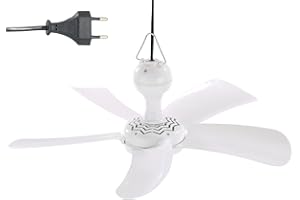 ‎SICHLER HAUSHALTSGERÄTE Sichler Haushaltsgeräte Mobiler Deckenventilator: Mobiler Decken-Ventilator VT-141.D mit Aufhänger, 41 cm, 9 W (Deckenventilator Langsamläufer, Ventilator Langsamläufer, Kippschalter)