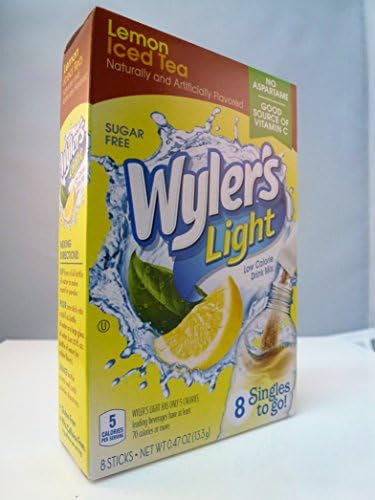 Wylers Light Lemon Iced Tea Singles to Go 8 Sachet Drink Mix 13.3g