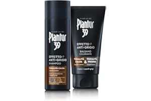Plantur 39 Effetto Anti-Grigio Shampoo Tonalità Calda e Balsamo Colorante - 1x 200ml + 1x 150ml - Copre gradualmente i capelli grigi - Aiuta a prevenire la caduta ereditaria - per la cura dei capelli