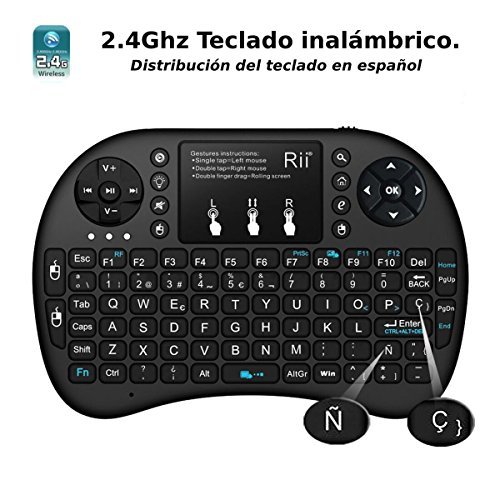  Novedad 2015  con Luz de fondo  Rii mini i8  Mini teclado ergon  mico con rat  n tipo touchpad incorporado  Compatible con SmartTV  Mini PC  Android  PS3  PS4  Xbox  HTPC  PC  Raspberry Pi  Kodi  XBMC  IPTV  MacOS  Linux y Windows XP 7 8 10