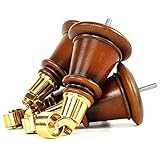 Madera maciza y lacada. Knightsbrandnu2u 4 Patas de Madera Maciza con Pasador de latón de Repuesto para sofás, sillas, taburetes M8 (8 mm) CWC722
