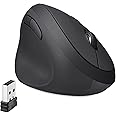 Perixx Perimice-719L, Left Handed Wireless Vertical Mouse, Silent Click and 3 Level DPI