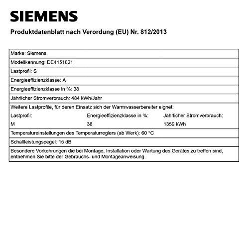 Siemens DE4151821 Durchlauferhitzer (electronic comfort, Clickfix plus Montagetechnik, druckfest) weiß / grau - 3