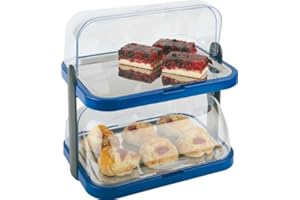 GETGASTRO Kühlvitrine Buffet-Vitrine Doppelt in BLAU 8 Teilig inkl. Kühlakkus MADE IN GERMANY