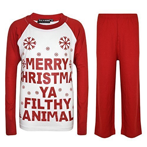 Pijamas navideños para niños «Merry Christmas Ya Filthy Animal»