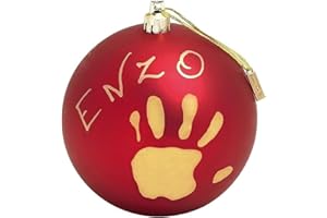 Baby Art My Christmas Fairy Bola de Navidad de plástico, decoración del árbol de Navidad, con kit de impresión, rojo