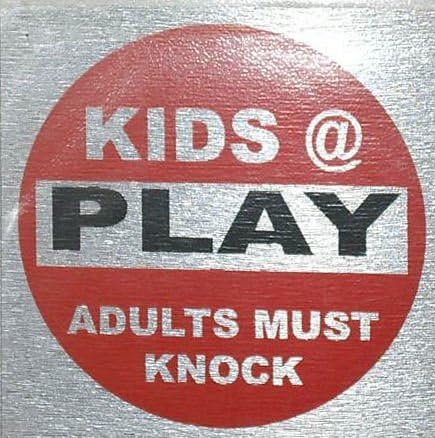 eCobbler Fun Door Sign 8X8cm Bedroom Signs - Kids @ Play Adults Must Knock