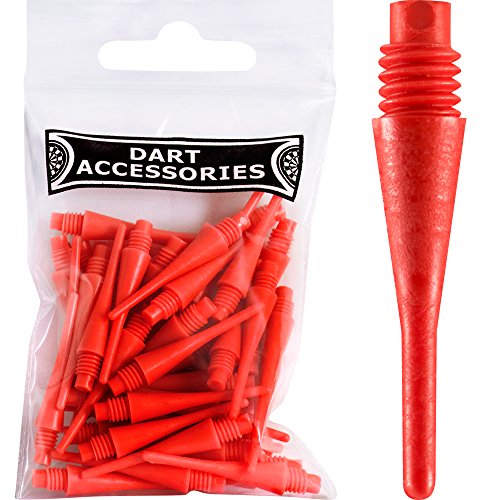 Bulls longue durée de vie des Conseils - court - doux Pointes de rechange (lot de 50) - Rouge - avec Fléchettes d'angle Curvy Ballpen