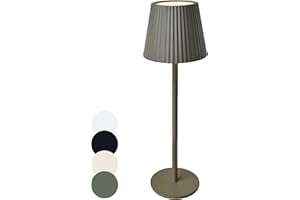 Coen Bakker LED Tischlampe dimmbar mit Touch IP44 Lampe USB 3 Lichtfarben für Innen & Außen 36,5x11 cm Tischleuchte, Farbe:Taupe