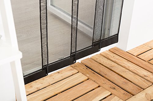 Wirksamer Insektenschutz: Lamellenvorhang aus Fiberglas für Balkontüren bis 100 x 220 cm, Fliegengitter mit 4 Lamellen in weiß oder schwarz, einfach und schnell zu montieren - 3