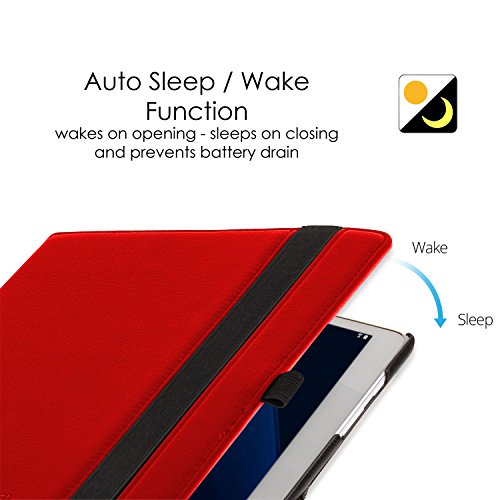 Forefront Cases® Samsung Galaxy Tab A 10.1 SM-T580 Leder Drehbar Hülle Schutzhülle Tasche Smart Case Cover Stand – Rundum-Geräteschutz und intelligente Auto Schlaf / Wach Funktion – inkl. Eingabestift - 7