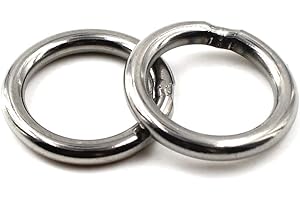 SEERAPHEE 8X100mm 304 Grade Stainless Steel Strapping Welded Round O Rings for Yoga Rings,Dog Chains and Fitness Rings(2PCS)