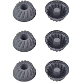 Antrasit, Silikon Mini Kek ve Muffin Kalıbı, 7x3 cm, BPA İ&ccedil;ermez, Fırında Kullanılır, Makinede Yıkanabilir, 6 Adet