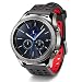 Produktbild Greatfine Watch 22MM Armband Uhrenarmband Strap für Samsung Gear S3 frontier / S3 Classic / Gear 2 R380 Neo R381 Live R382 / Motorola Moto 360 (2. Generation) 46mm /Pebble Time / LG G Watch W100/W110/Urbane (Black Red)