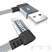 Produktbild Toways Lightning Kabel iPhone Ladekabel [Apple MFi Zertifiziert] 90 Grad Winkel Stecker 0.15m Nylon USB Datenkabel für iPhone X 8 Plus 7 Plus 6s Plus 6 Plus 6 5S 5C 5, iPad Air 2, Mini 3 - Grau