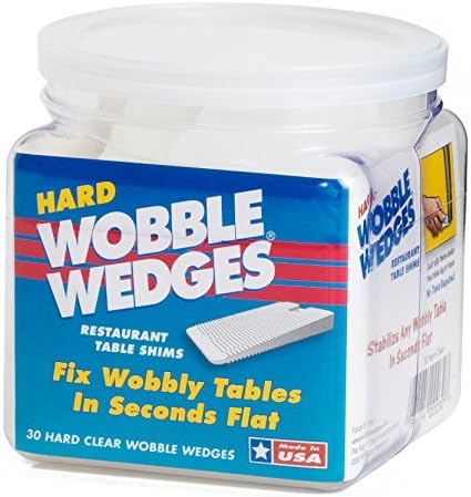 Wobble Wedge - Hard Clear - Restaurant Table Shims - 30 Piece Jar by FOCUS 2000