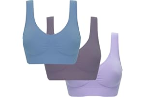 LUCKME 5PC Women Sports Bra for Large Breasts Ultra-Thin Full Cup Yoga Bra Solid New Seamless Sports Style Crop Tops Vest Comfort Stretch Bras Shapewear