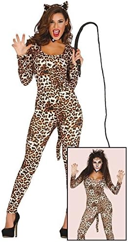 Papootz Ladies Sexy Leopard Print Cougar Animal Jumpsuit Fancy Dress Costume Outfit (Women: 10-12)