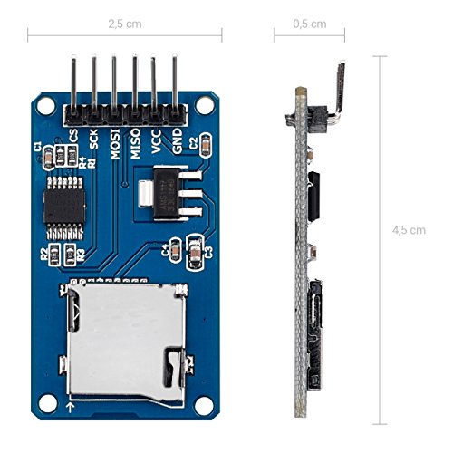 kwmobile 2 M  dulos de Tarjeta Micro SD para Arduino y Otros microcontroladores - M  dulo Lector microSD para Circuito Arduino Raspberry Pi