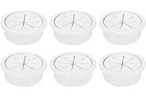 QUARKZMAN 6 stycken kabelgenomföring skrivbord, ABS plast kabelgenomföring passar 50 mm diameter, kabelhålsskydd kabelhanteri