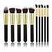 WANGSAURA® 10Pcs Professional Cosmetic Makeup Tool Kit Brush Set Face Powder Eye shadow Eyeliner Blusher (black and golden)