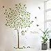 Produktbild yanqiao 180,1 x 166,9 cm groß, grün Baum und Fliegende Vögel auf den Zweigen Wandsticker Aufkleber für Wohnzimmer Küche Home Art Wand Dekoration 8338