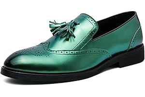 MEIDIASTRA Mocassini da uomo Mocassini con nappe Mocassini in ecopelle di alta qualità con zeppa bassa mocassini Penny mocassini per abito casual formale