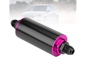 KSTE Inline Petrol Filter, Universal 100 Micron AN6 Aluminum High Flow Fuel Inline Petrol Filter Compatible with Car Truck Purple