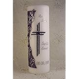 Konfirmationskerze K-93l in vers. Farben inkl. Namen und Datum - auch zur Kommunion