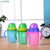 luerme 230 ml Süße Babys Kids Kinder Double Layer hitzebeständig Trinkbecher Stroh Trinken Flasche mit Griffen - 9