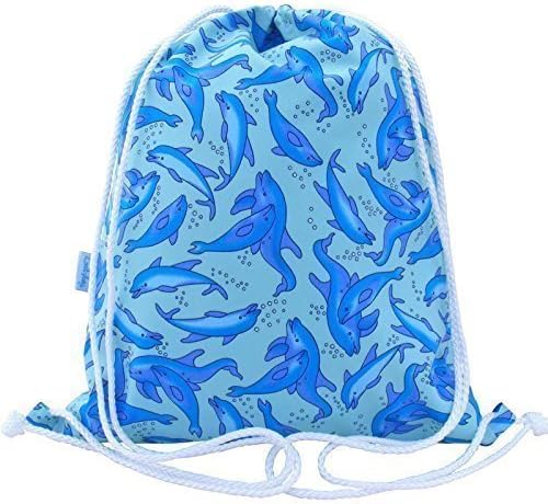Dolphin Swimming Bag, Drawstring Backpack, Rucksack, Gym Bag Sports Bag, PE Bag for Kids, Toddlers, Pre School Backpack