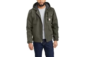 Carhartt, Hombre, Chaqueta Utilitaria En Lona De Algodón Con Efecto Desgastado, Forro De Peluche, Ajuste Ligeramente Holgado