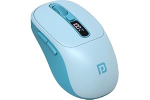 Portronics Toad 9 Wireless Bluetooth Mouse with Dual Wireless (BT + 2.4 GHz), Smart LED Display, Rechargeable Battery, Forward & Back Button, Multi-Device Pair, Upto 4800 Dpi Sensitivity(Blue)