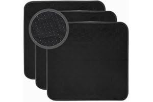 RIQINXIN wasserdichte Sitzauflage für Inkontinenz rutschfeste Saugfähige Sitzauflage Inkontinenzunterlage für Erwachsene Kinder Haustiere 3er Set 54x56cm Schwarz